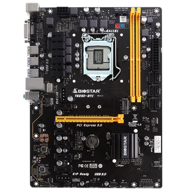 BTC BIOSTAR TB250-BTC Motherboards 6PCIE B250 LGA 1151 DDR4 ATX BTC Mining Motherboard (alternative B250 PRO MINING EXPERT ) BT