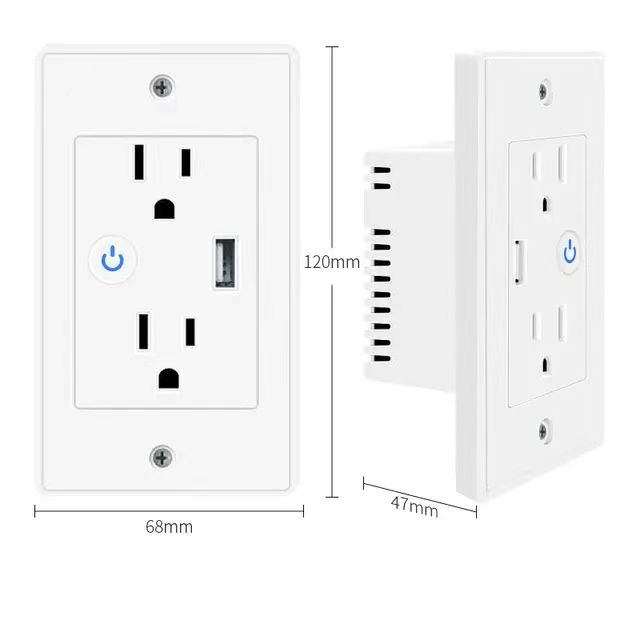 Встроенный штекер Us/vn 110v 10A Tuya с таймером, Wi-Fi, умная розетка с Alexa, домашняя розетка Google