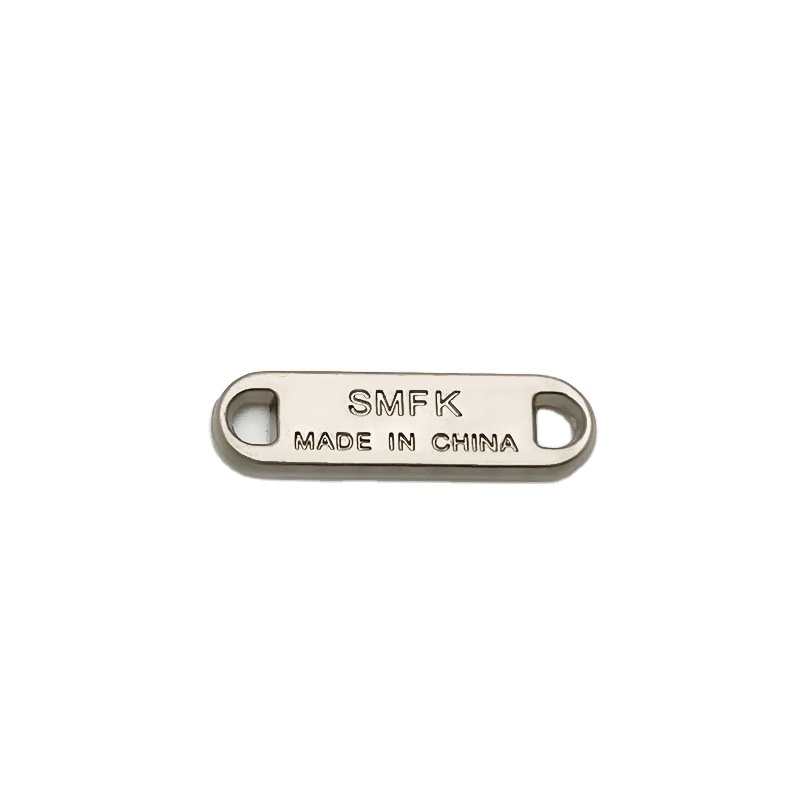Custom Letter Logo Sew on Fabric Hardware Engraved Metal Design Label Tag