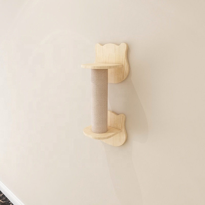Wholesale manufacture wall sisal cat scratcher wall mounted clambing cat wall shelves.