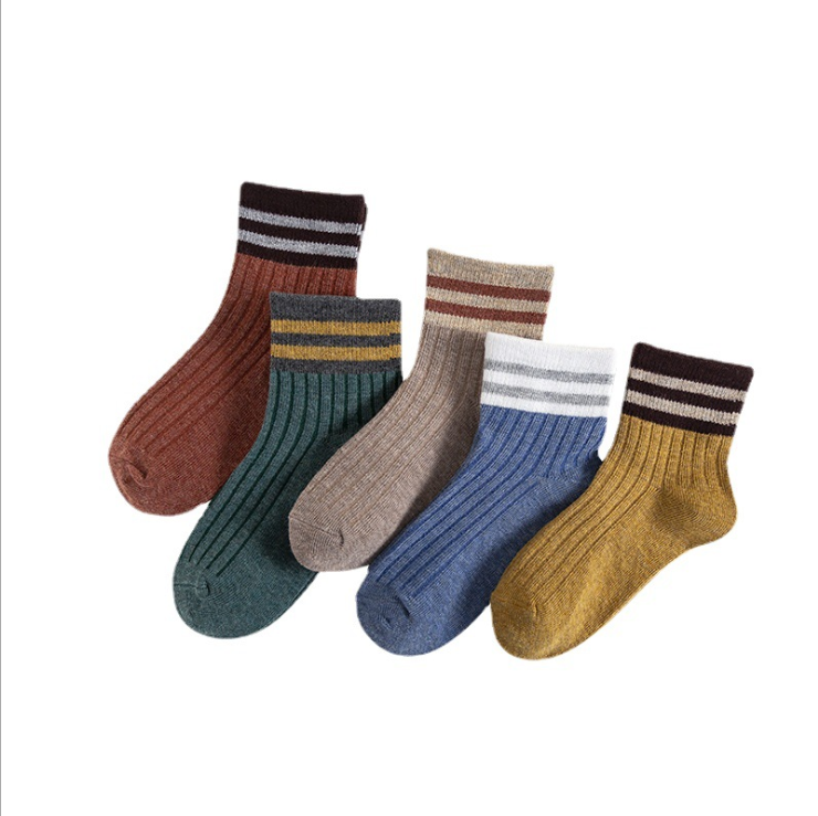 Children's socks two bars in the tube cute and breathable cotton socks for men and women