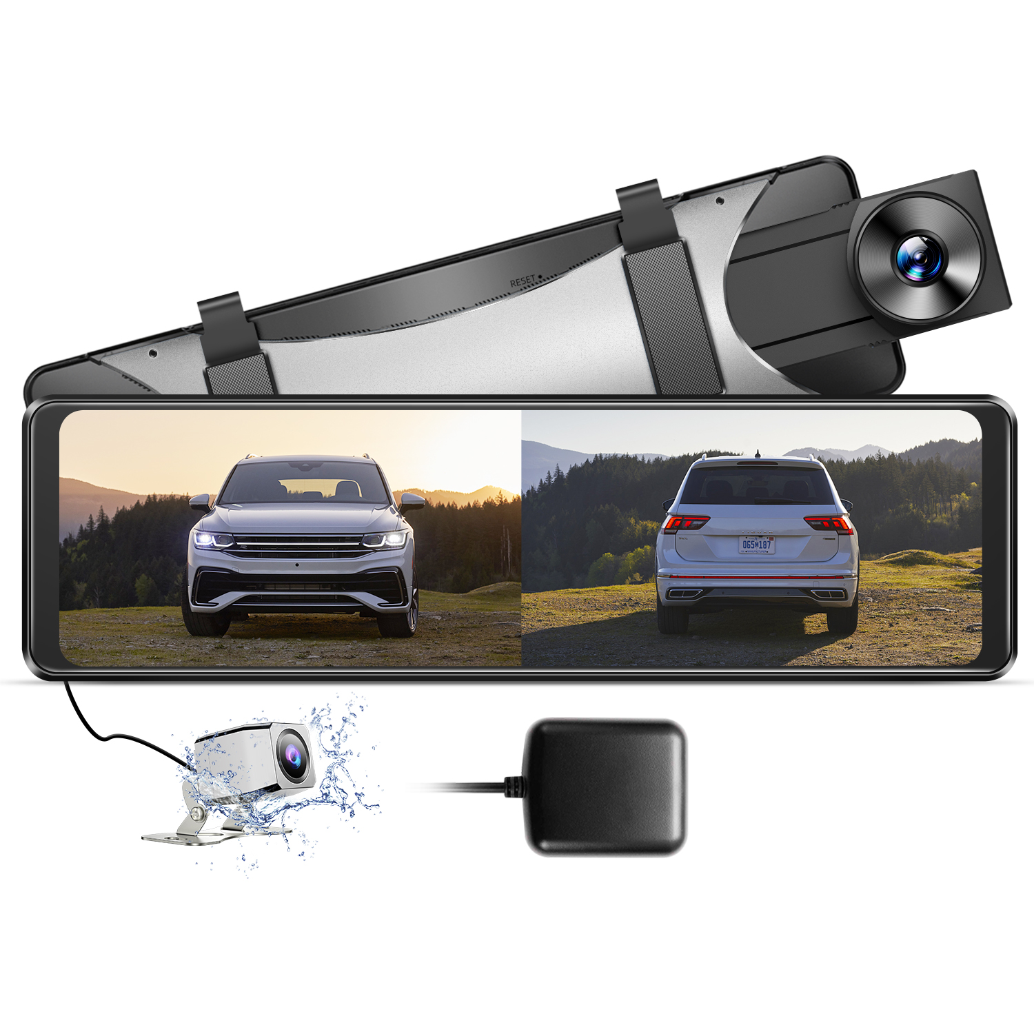 AZDOME PG16S 2K 1440P 11INCH Streaming video mirror dashcam with GPS 32GB TF Card Car video Camera WDR Parking monitoring