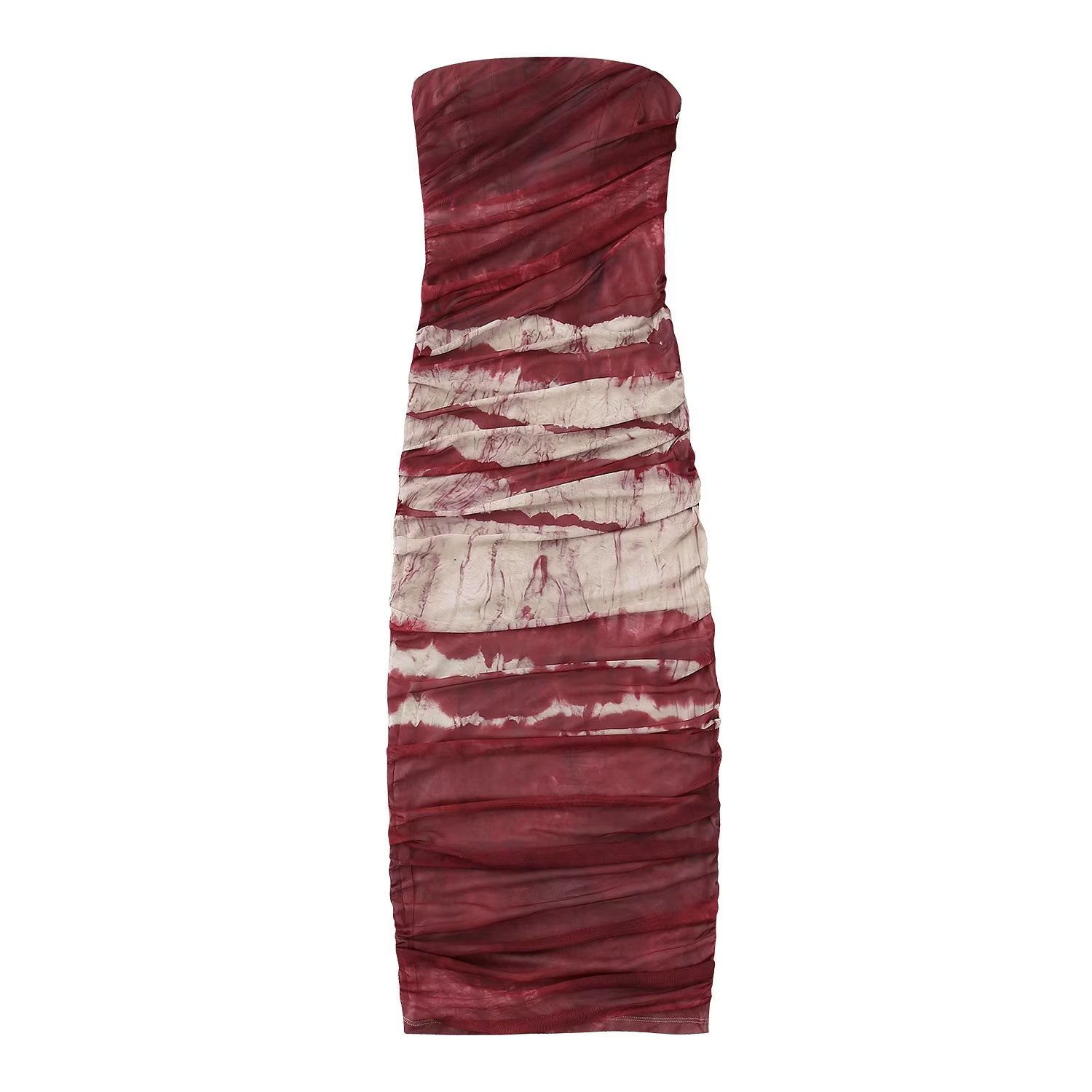 PB & ZA-Retro Slim Fit Dress для Women, Slim Fit, Thin All-Match Printing, midi Tube Top, 8620496, Autumn, New, 2022