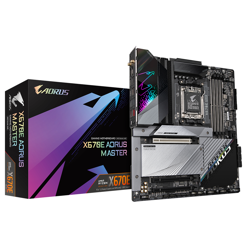 Материнская плата AORUS MASTER X670E, поддерживает Процессор AMD AM5 7950X/7900X/7700X/7600X