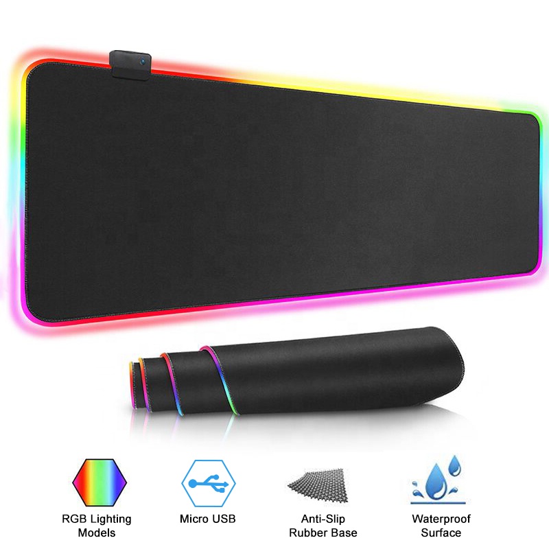 Новая популярная светодиодная RGB Проводная Водонепроницаемая коврик для мыши красочные огни на заказ противоскользящая игровая коврик для мыши