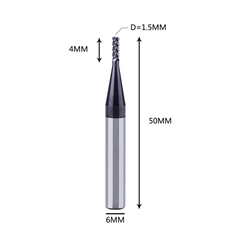 Прямая поставка с фабрики ЧПУ 1,4 Endmill 1 Endmill 12 мм 3 канавки 0,5 мм микро концевая фреза