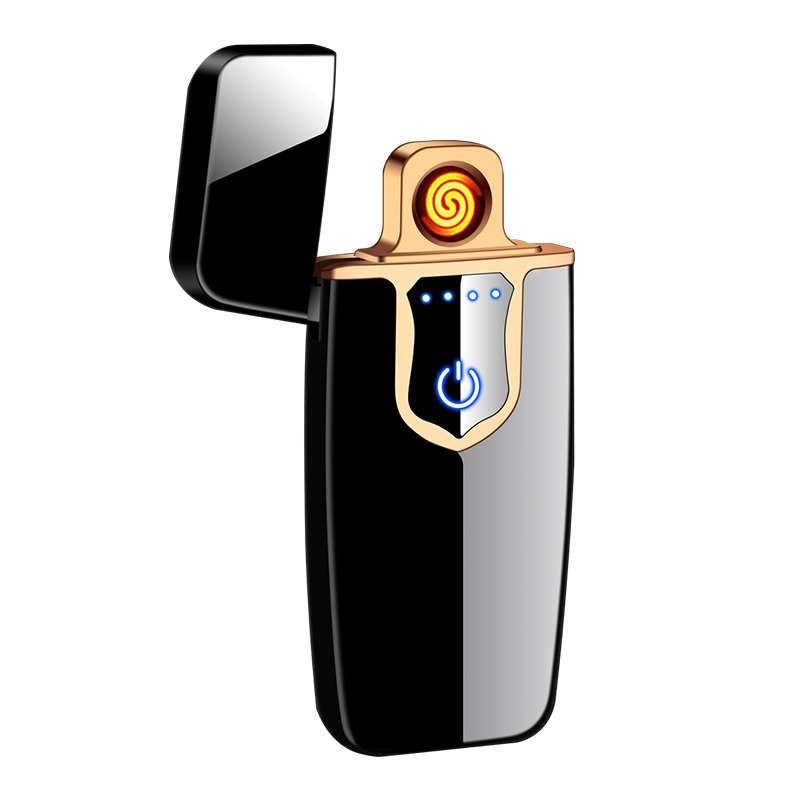 Оптовая продажа, металлическая ветрозащитная электрическая Usb-зажигалка с катушкой для сигарет высокого качества
