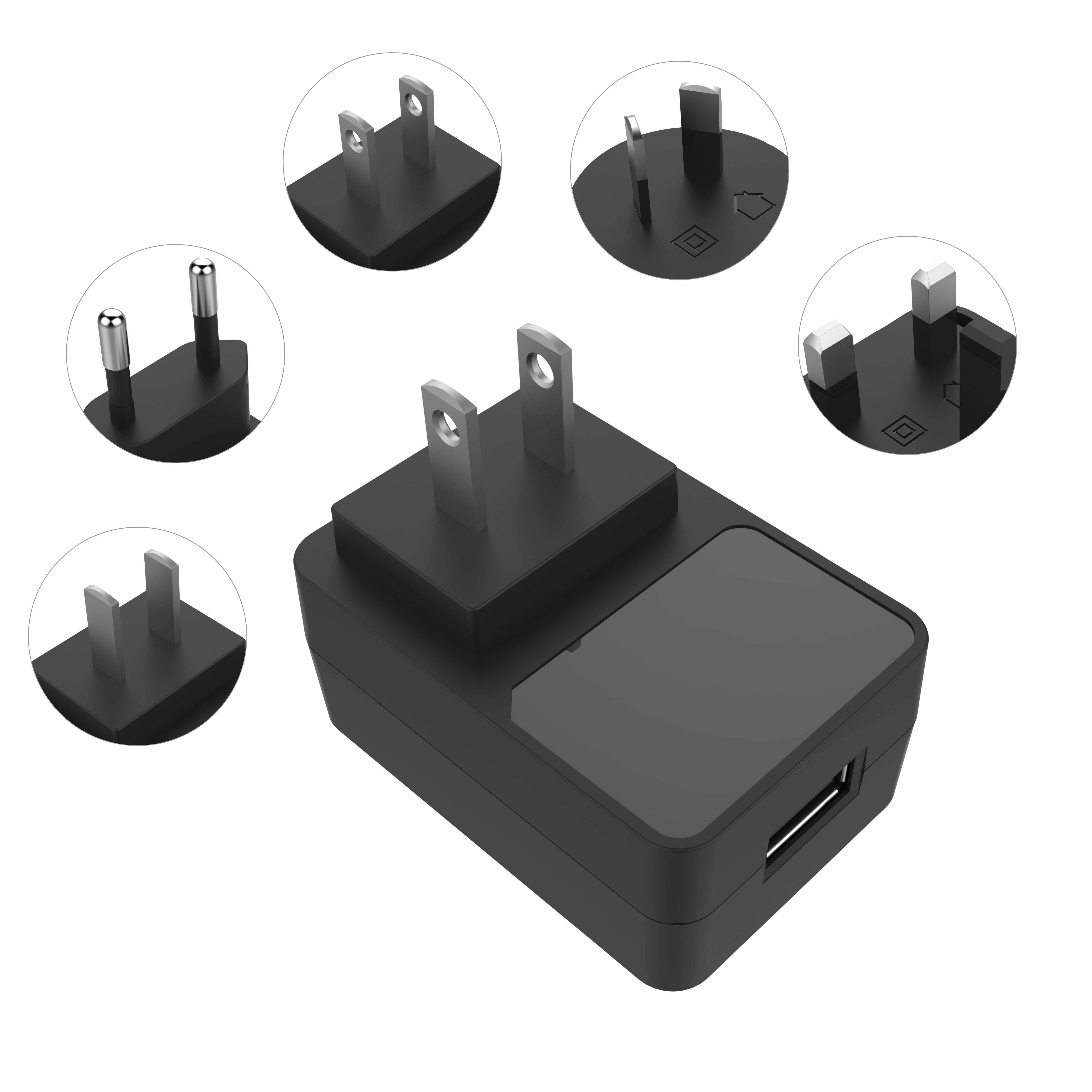 Зарядное устройство USB 5 в 1 а с CB/CE/GS/EMC/LVD/SAA/KC/FCC/PSE/CCC для мобильного телефона