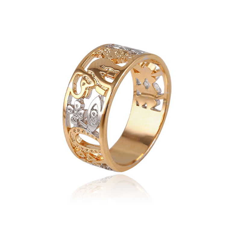 hot sale new design jewelry 18k gold plated lucky elephant ring