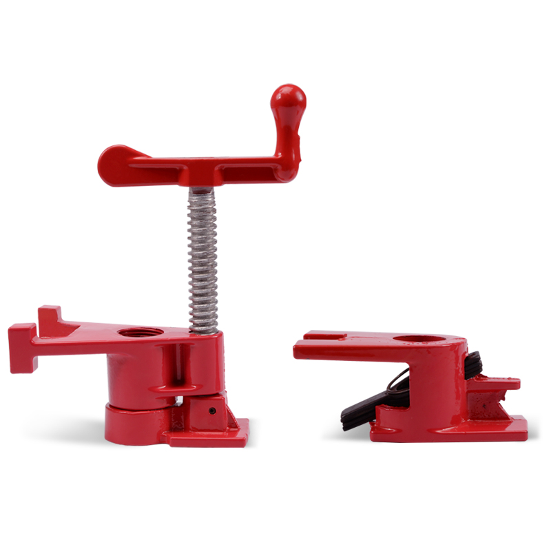3/4 inch Steel Couple Wooden Joint Connection Pipe Clamping Tool with 2pcs Pads Carpenter Woodworking H Style Pipe Clamp