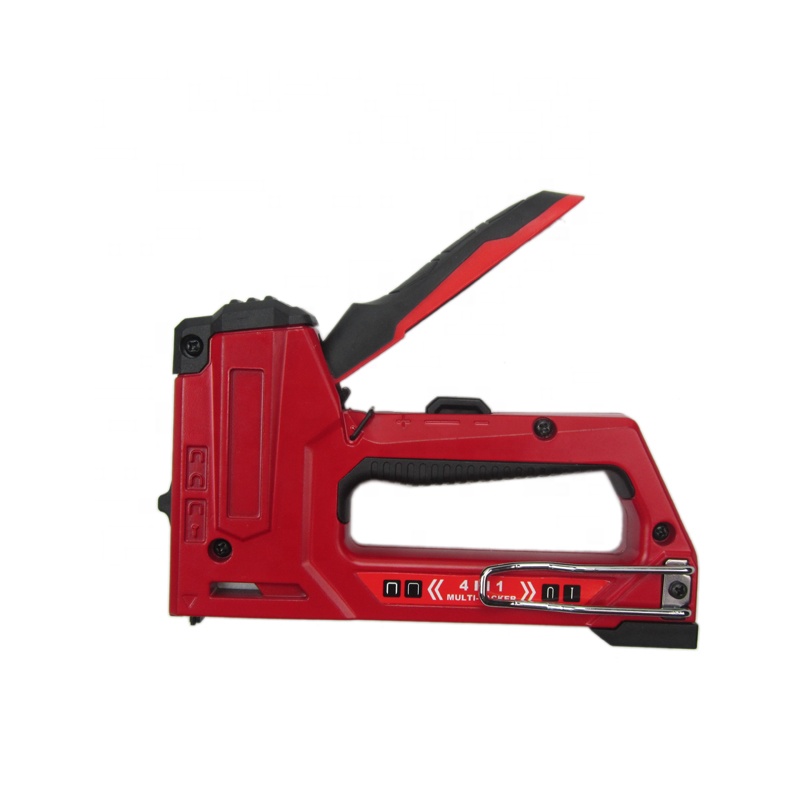High end power adjustment switch 4 In 1 Heavy Duty Staple Gun suitable for insulation house wrap roofing