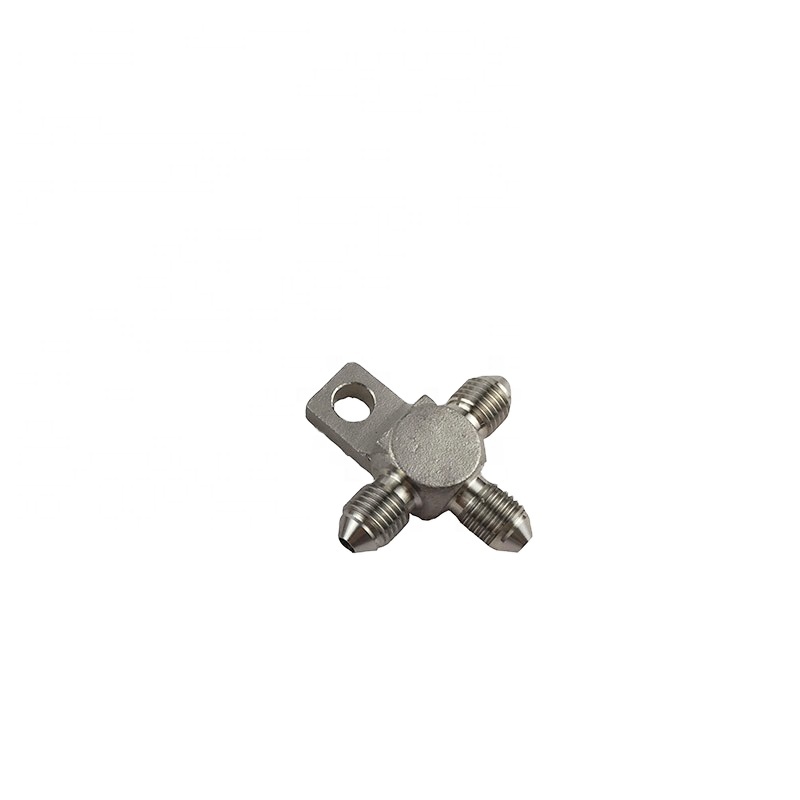 BJR High Quality Stainless Splits Tee Block AN3 With Tab Brake Hose End Fittings Pipe Connector