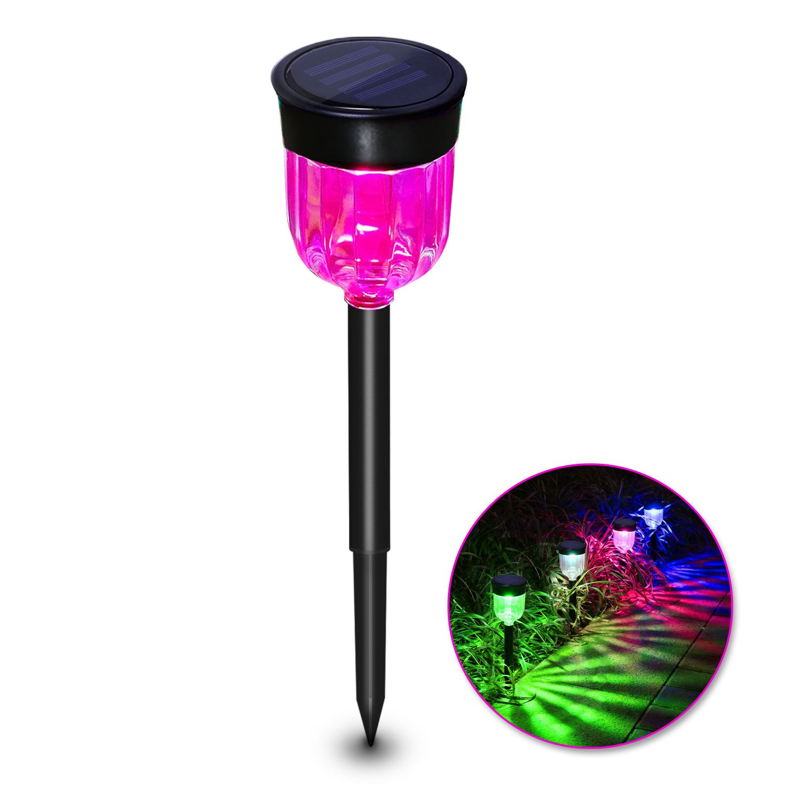 Solar Pathway Lights, LED Solar Lights Outdoor Color Changing Solar Garden Lights