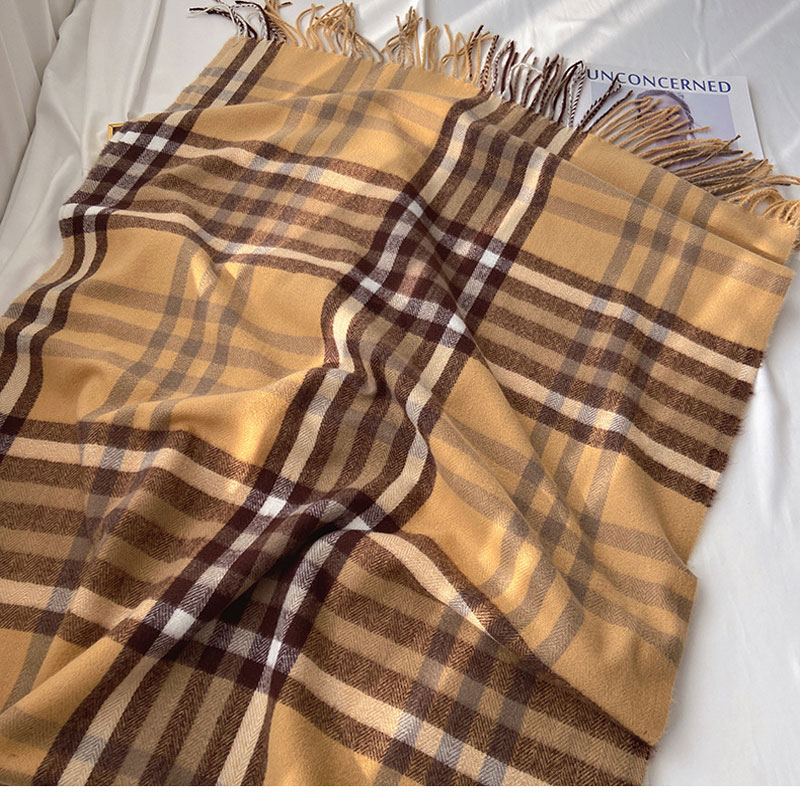 New Autumn and Winter Neckline Men's Korean Cashmere Scarf Women's Plaid Scarf Shawl 200*70cm Scarf Adult