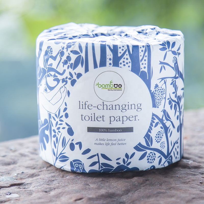 ECF biodegradable 3Ply 100% Bamboo Customized Eco-friendly Toilet Paper