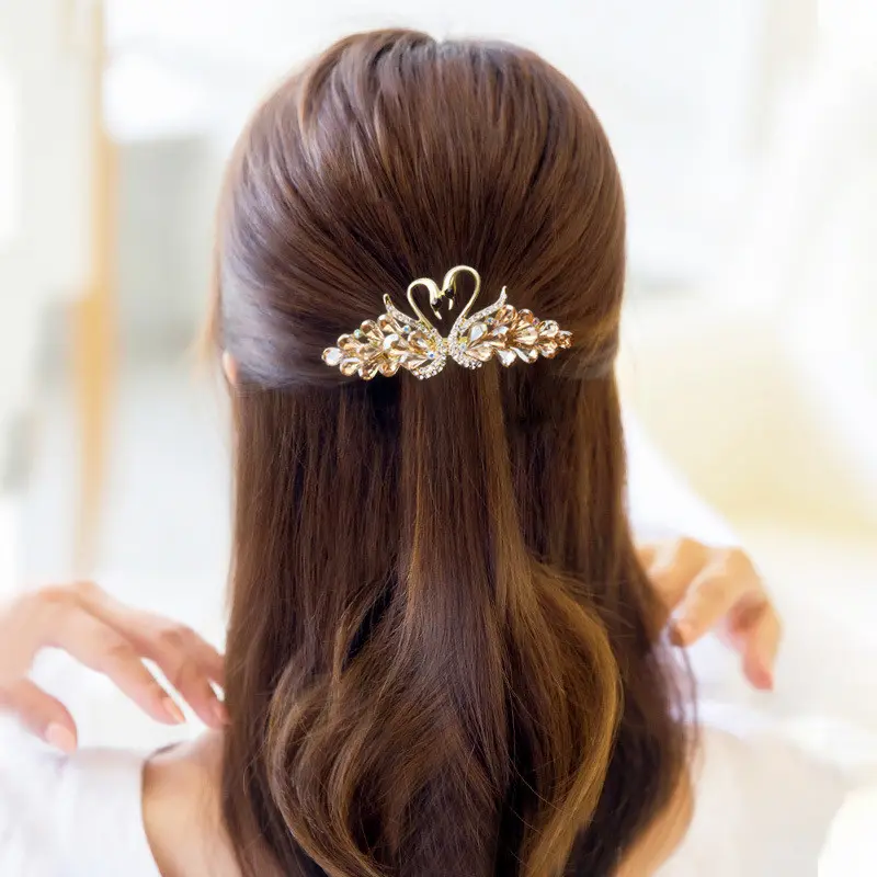 in stock! korean new style hair clip alloy color lovely luxury fashion rhinestone high quality sexy hair accessories