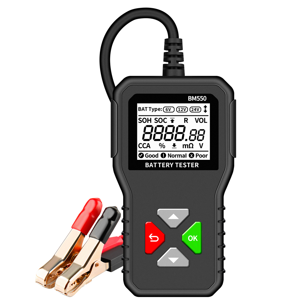 Тестер аккумуляторной батареи автомобиля BM550 6V 12V 24V 100-2000 CCA 2Ah-220Ah