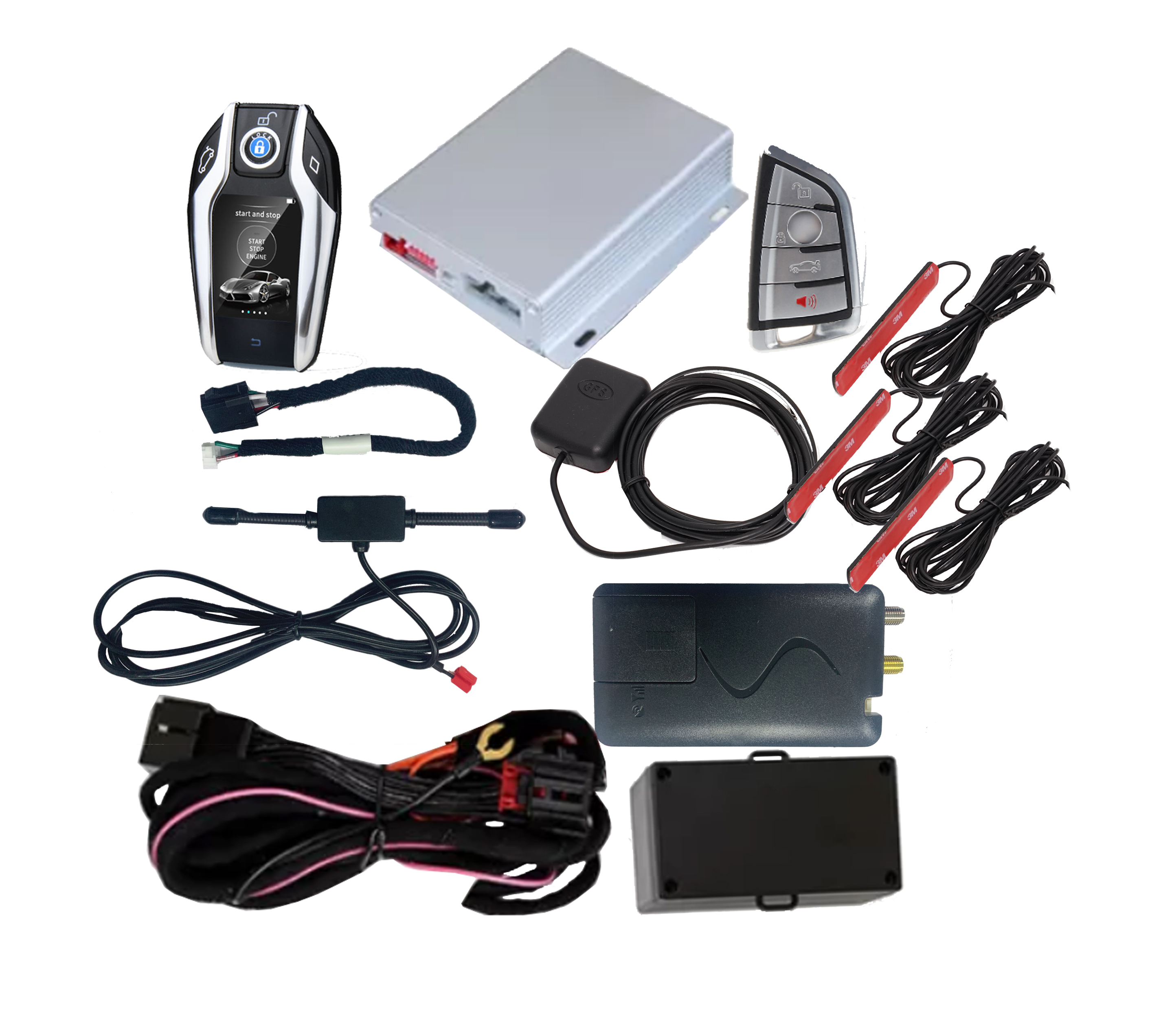 CANBUS GPS GSM ЖК-ключ, приложение для смартфона, подключи и работай на большие расстояния, дистанционный запуск двигателя, остановка, бесключевая Система доступа для BMW