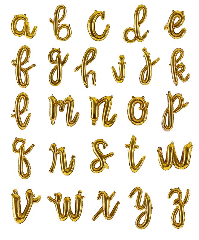 18 дюймов курсивные буквы воздушные шары Lowercase Алфавит ИД Мубарак с днем рождения металлическая фольга курсивные буквы воздушные шары
