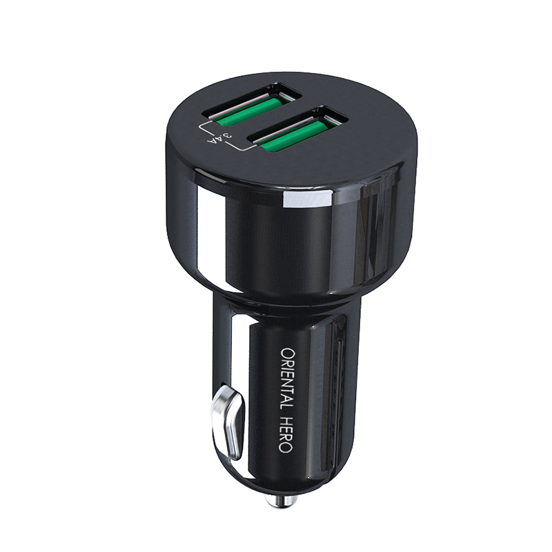 24 Вт двойной USB-A порт автомобильное зарядное устройство