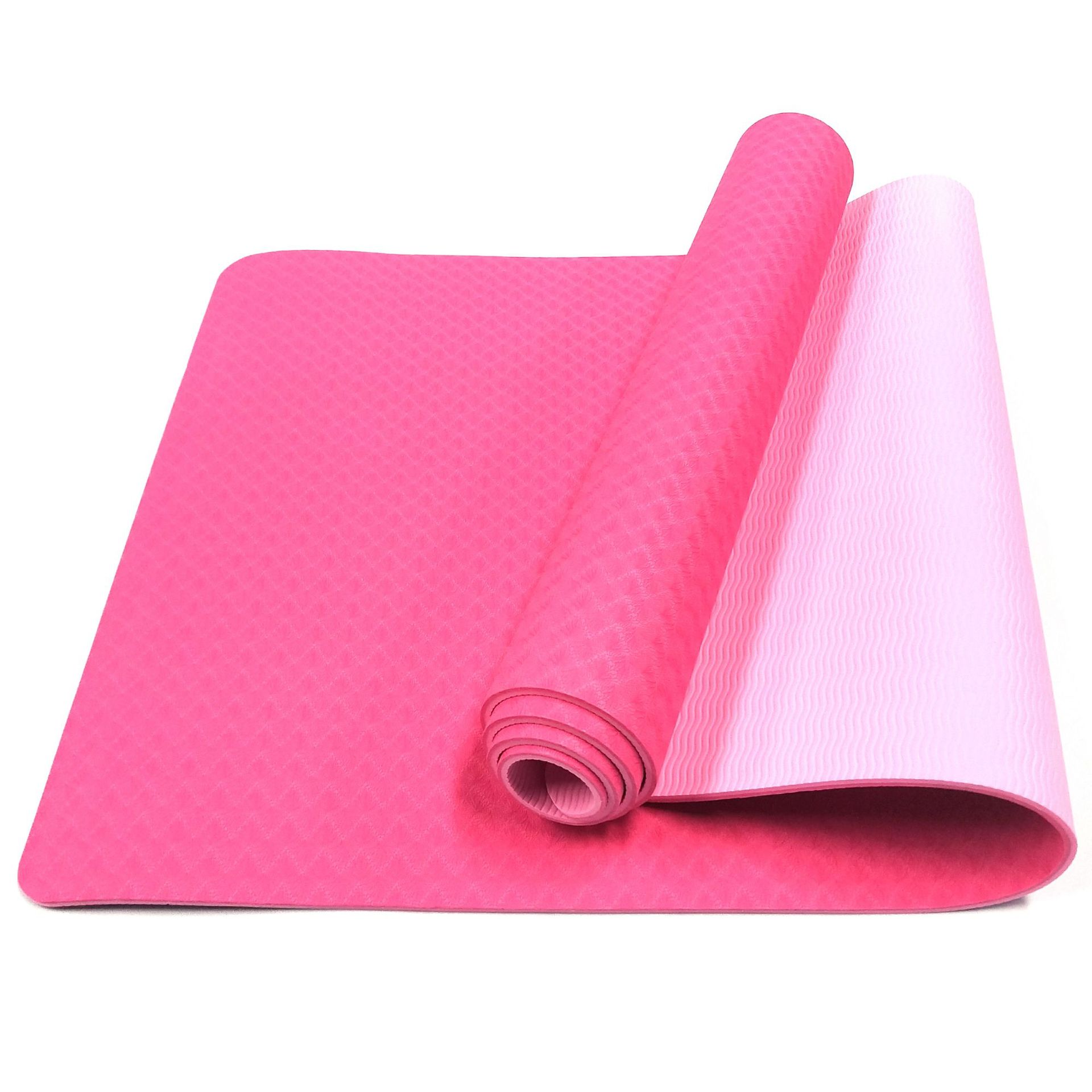 Non Slip Yoga Eco Friendly TPE Fitness Exercise Mat with Carrying Strap & Storage Bag