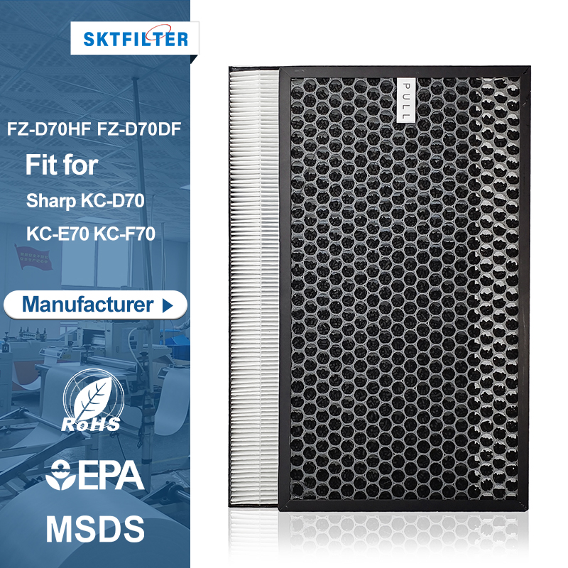 FZ-D70DF Sharp фильтра с активированным углем FZ-D70HF H13 Hepa фильтр для Sharp KC-D70W KC-E70-W очиститель воздуха части