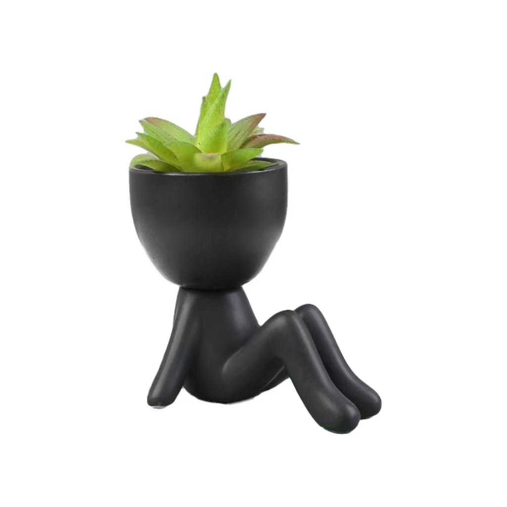 Ceramics Vase Nordic Style Vase Modern Home Office Decor Flowerpot Creative Floral Composition Living Room Ornament Black 5 Pcs