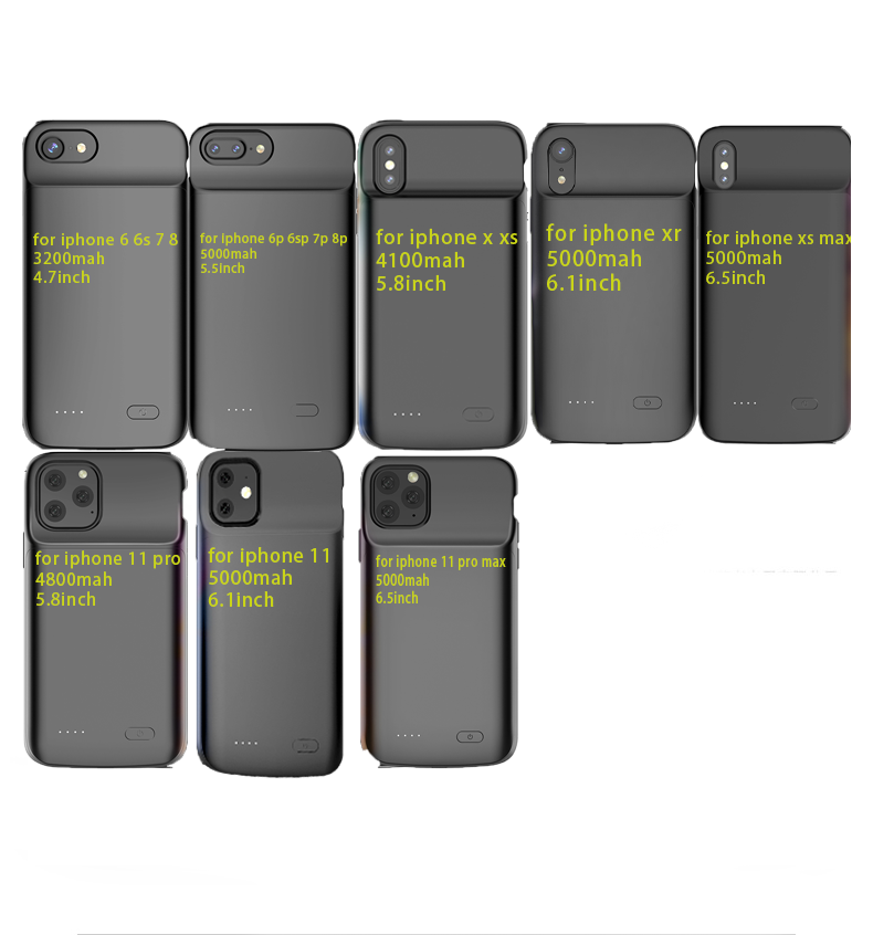 Mobile Phone Power Bank For iPhone12 pro max/11 pro max/11/xs/xr/678 Battery Case Pack