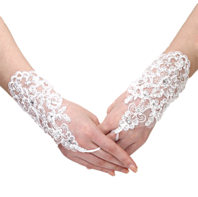 Wedding accessories Short wrist glove bridal hand decoration bride lace glove fingerless