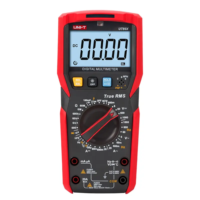 Uni-t UT89X Handheld Precise Digital Multimeter True RMS 20A Current DC Voltage Meter Temperature Capacitance Tester 5999-count
