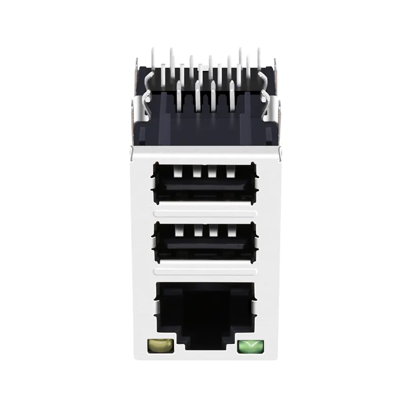 Single Port RJ45 with USB 8P8C PCB Modular Jack RJ45 Connector Magjack JW0-0009NL