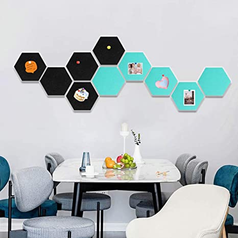 Magnetic Hexagon Felt Board Tiles Bulletin Board Memo Board Notice Kids Office Kitchen Dorm Room Wall Decor