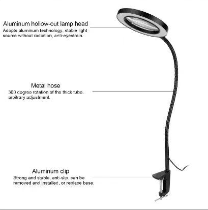 12w remote control double arm light eyelash extension beauty lash lamp for salon Nail and Tattoo Lamp with USB charging