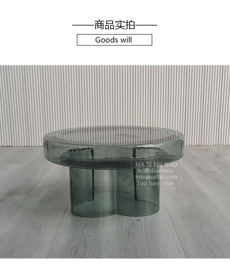 Modern Design coffee table living room furniture Smart round coffee side table glass table