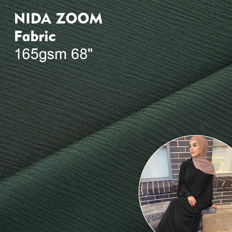 Дубайский мусульманский мягкий 100% полиэстер шифон Nida Zoom креп ткань для платья абайя