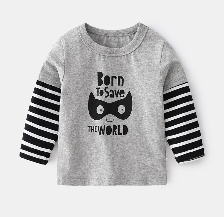 100% Cotton Korean Printing Machine Comfortable Long Sleeve T Shirt For Kids