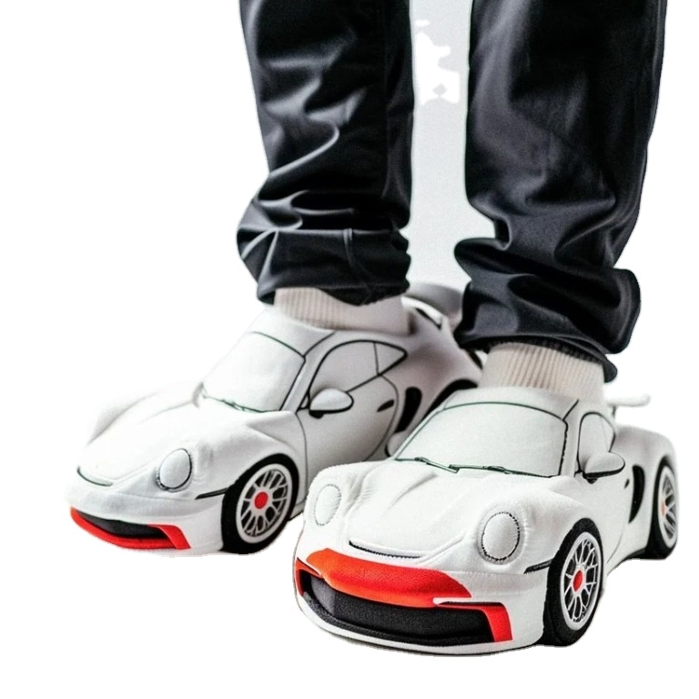 Casual Racing Car Slipper Soft and Comfortable Anti-Slip Home Summer Platform Plush Cotton with EVA Outsole
