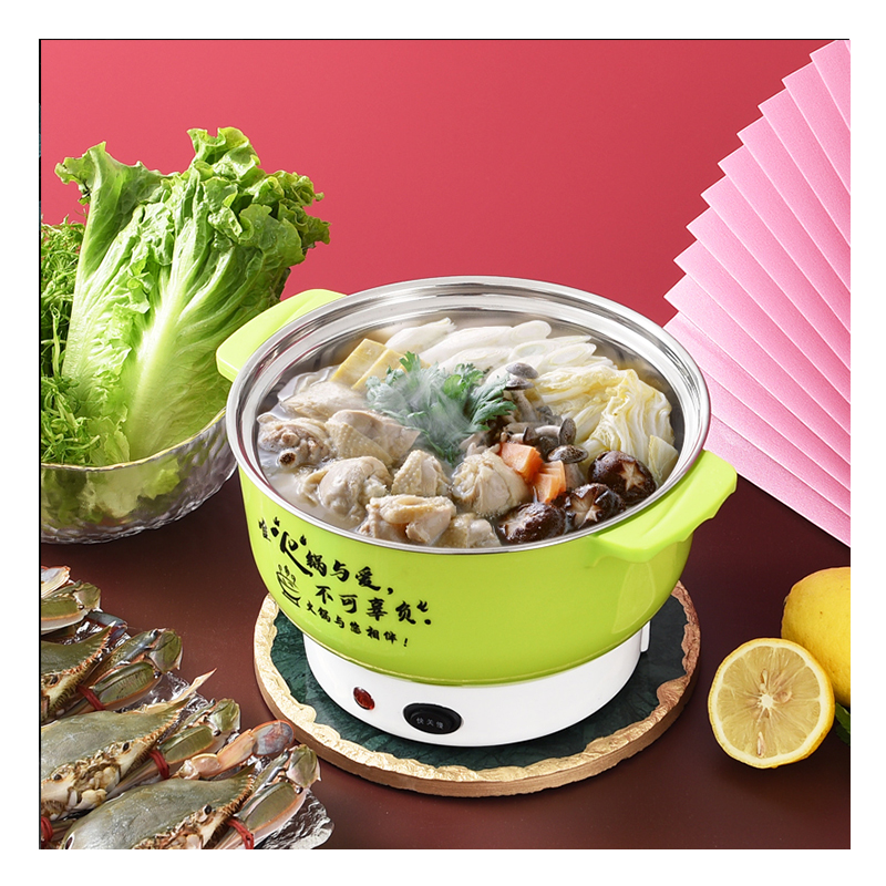 New arrival stainless steel multi function cooking electric hot pot pan mini for student dormitory