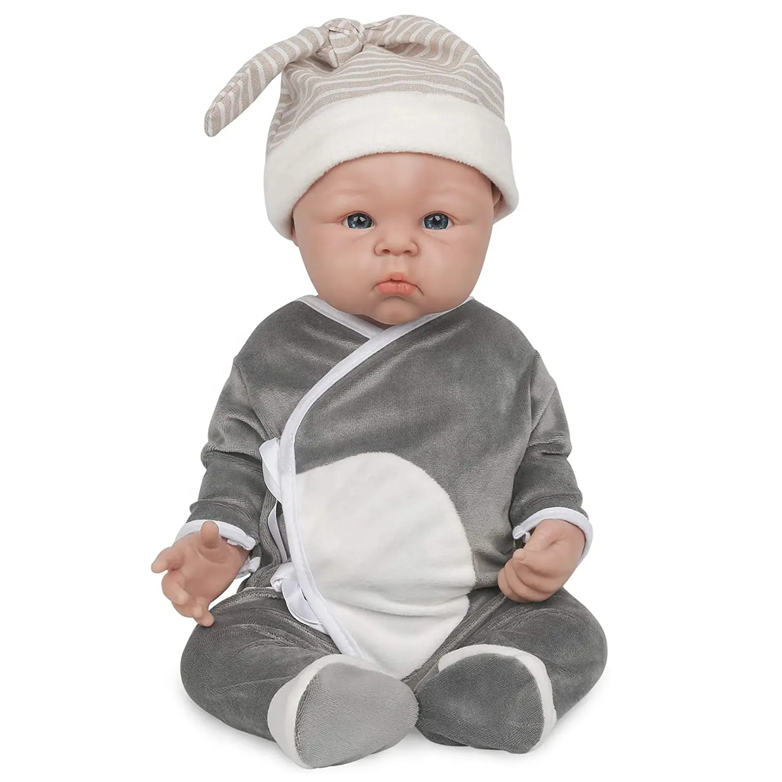 19 Inch Realistic Full Body Silicone Baby Doll Good Playmate for Kids