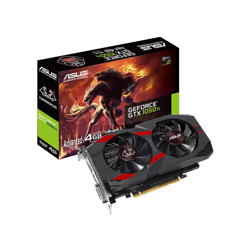 Оригинальная гарантия, Видеокарта Asus Cerberus Gtx 1050 Ti 7008 МГц Gddr5 Dvi Dp, графический ПК, видеокарта 4 ГБ для игрового ПК