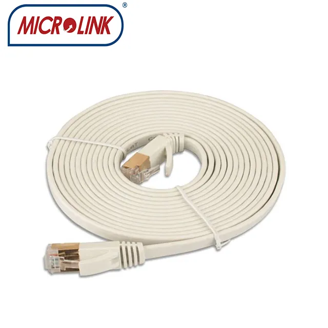 Flat Category CAT 10/9/8/7/6a/6/5e Ethernet LAN Ribbon Patch Cord With 4 Pair 32awg Bare Copper Conductor