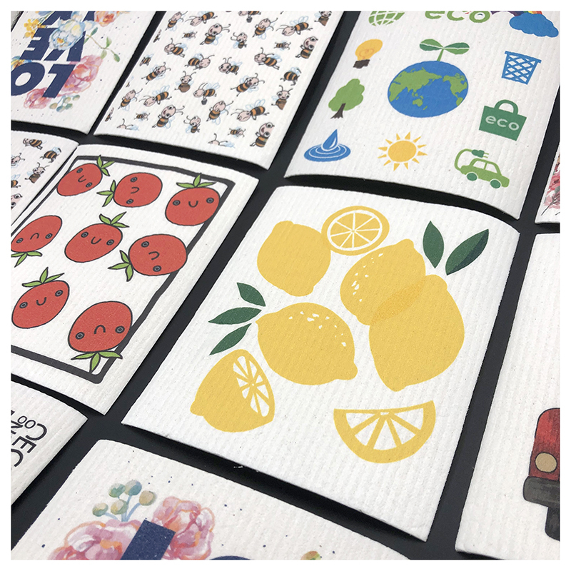Custom Print Germany High Quality Swedish Kitchen Dish Cloths Compostable