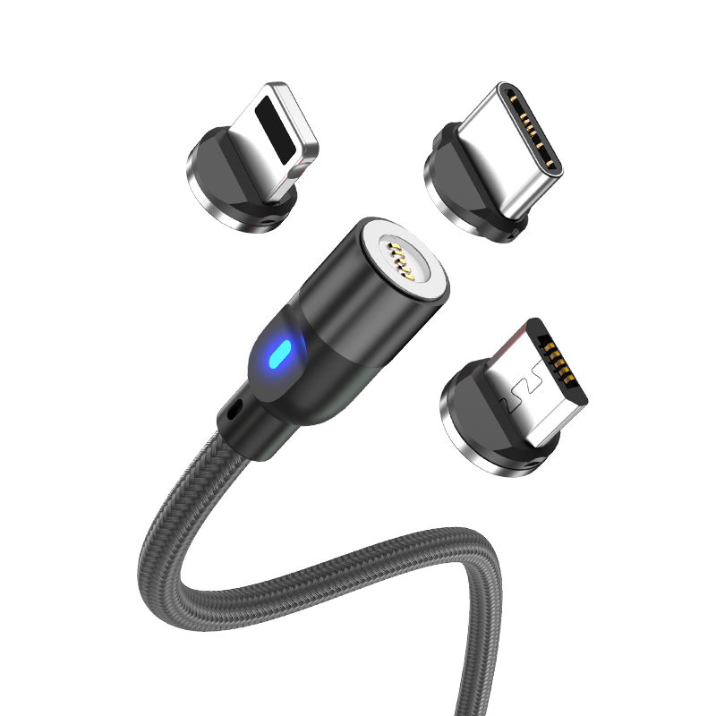New Magnet Cable 3 in 1 Data Cable Fast Charging 3A Type C Cable Mobile Phone Accessories