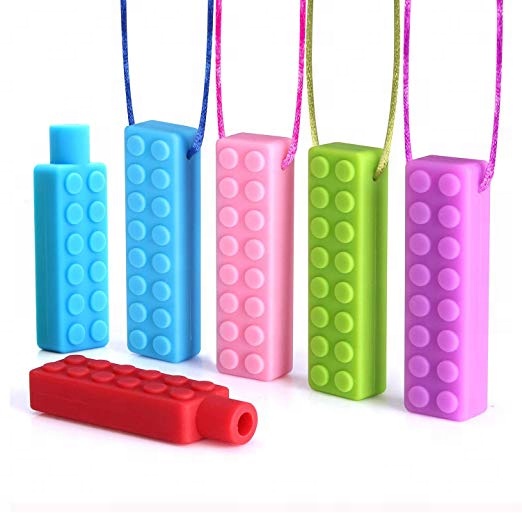 5pack  3 Value Pack with Colored Cords   Bonus Pencil Topper for baby silicone chew necklace