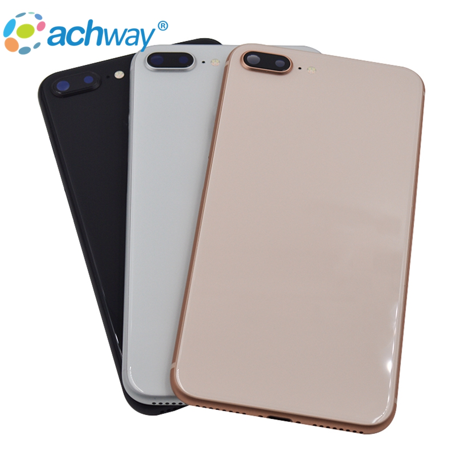 Задняя крышка корпуса с рамкой камеры Сменный объектив для iPhone 8 Plus задняя крышка батарейного отсека стеклянная крышка задняя крышка корпуса