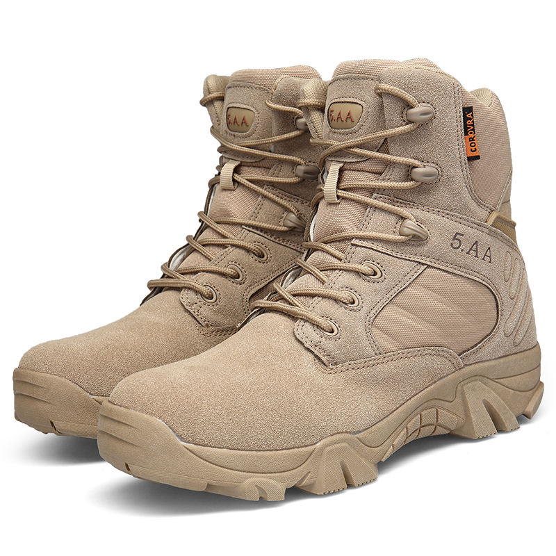 high quality Men Martin boots warm snow boots high top combat shoes desert tactical boots outdoor hiking shoes