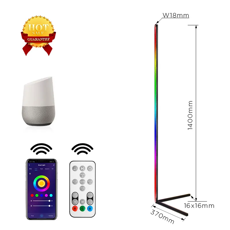 Smart Alexa With Google Home Modern Smart Life APP Control Dimmable RGB LED Standing Corner Floor Lamp For Drop Shipping