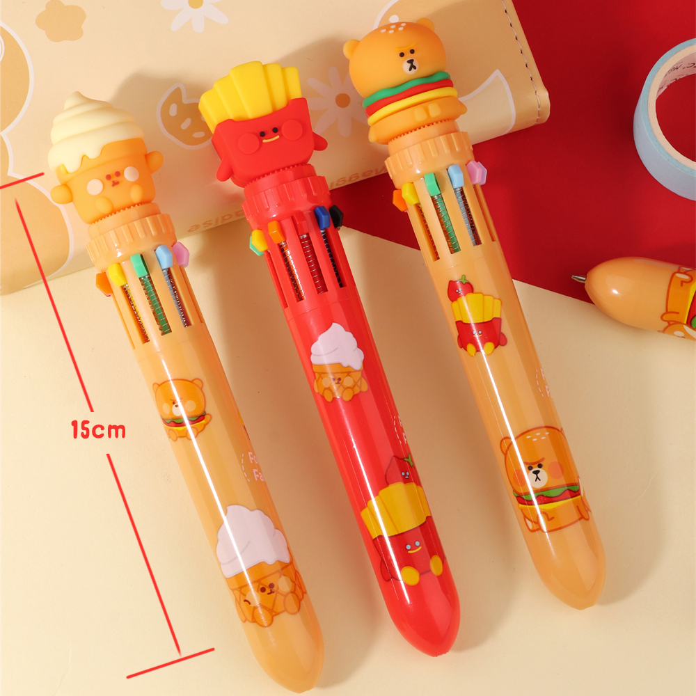 Kawaii  transfer printing film Gift Ball Pen Fancy Kids Stationery Luxury Drop Plastic 10 Colors Ballpoint Pen
