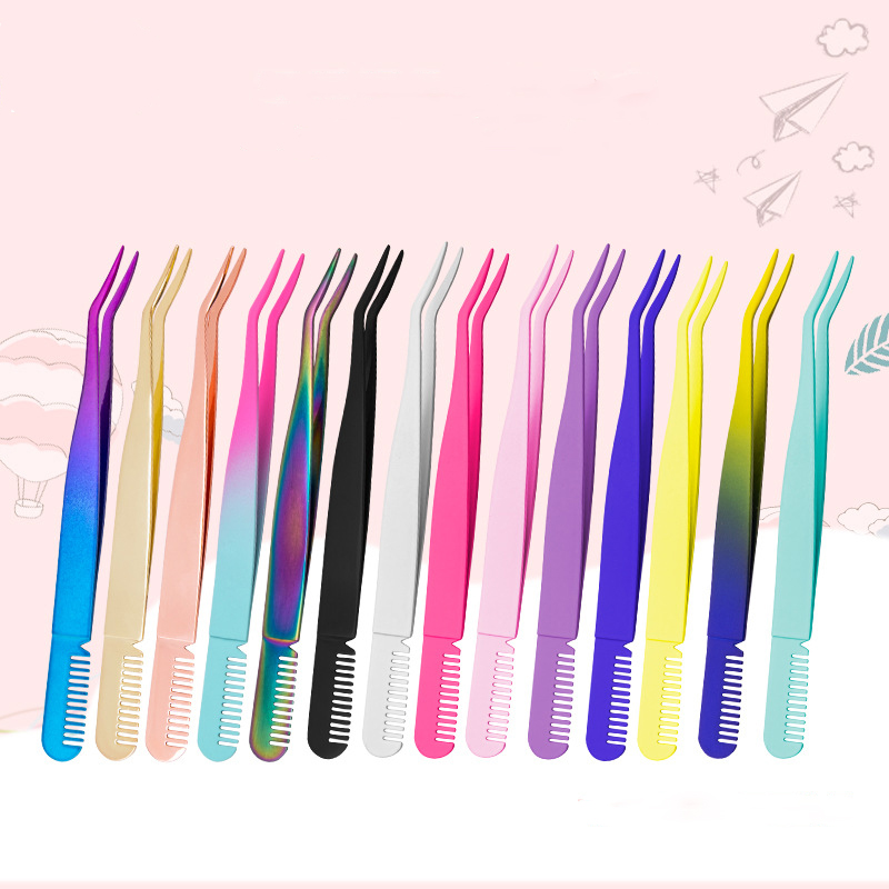 Private label eyelash tweezers, custom strip lash applicator