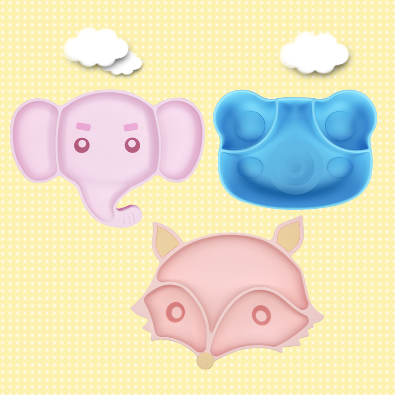 silicone plates for baby with straw silicone baby spoon silicone plate baby suction